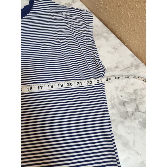 LOFT Women's Blue/White Striped Short Sleeve Crew Neck‎ T-Shirt Size XL - Picture 5 of 6